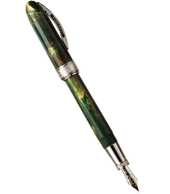 Перьевая ручка Visconti Vs-358-06 Van Gogh mini,корпус зеленая смола.Отделка хром,перо сталь