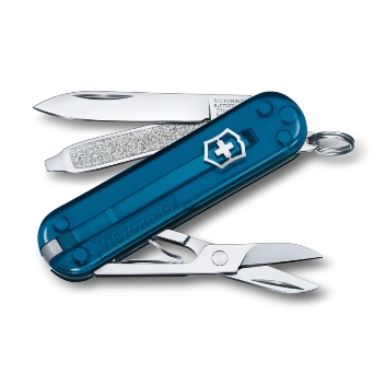 Нож-брелок Victorinox 0.6223.T61G Classic SD Colors "Sky High", 58мм, полупрозрачный синий