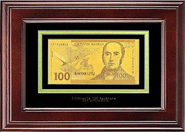 яПодарочная банкнота "La Banconota Dorata". Панно "Банкнота 100 Лит"