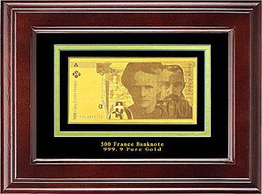 яПодарочная банкнота "La Banconota Dorata". Панно "Банкнота 500 Франков"