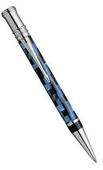 яШариковая ручка K108 Parker Duofold Check International Blue PT(S0691060)