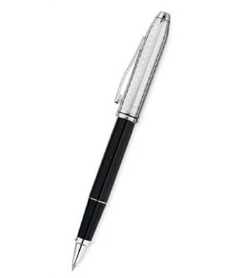 яРучка-роллер Cross Townsend Black Lacquer/Engraved Rhodium Plated (AT0045-7)