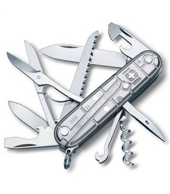 Нож Victorinox 1.3713.T7 Huntsman офицерский, 91мм, прозрачный серебристый