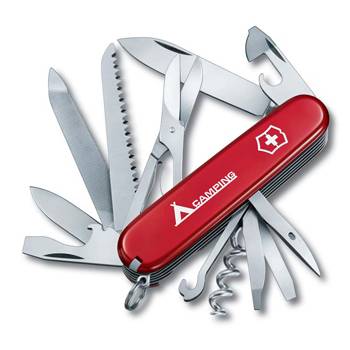 Нож Victorinox 1.3763.71 Ranger офицерский, 91мм, красный с лого."camping"