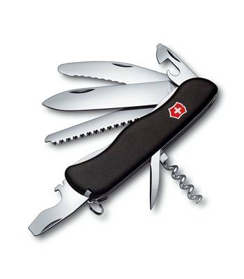 яНож Victorinox 0.8383.3 Fireman солдатский с фиксатором, 111мм, черный