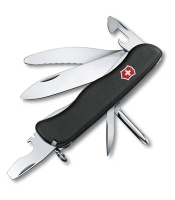 яНож Victorinox 0.8473.3 Parachutist солдатский с фиксатором, 111мм, черный