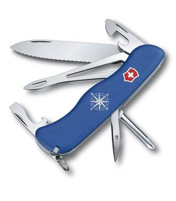 яНож Victorinox 0.8993.2W Helmsman солдатский с фиксатором, 111мм, синий