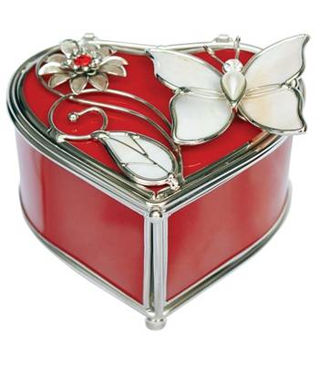 яHS-22787D JARDIN D`ETE Шкатулка в форме сердца "Красный глянец"10 х 10 х 7,5 см