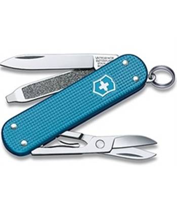 яНож-брелок Victorinox 0.6221.L22 Alox, 58мм, синий супертонкий