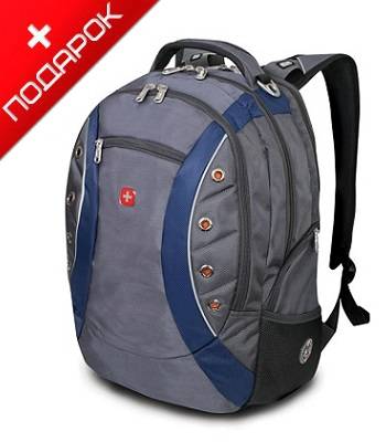 яРюкзак Wenger 1191315 "Zoom" синий/серый с отделением для ноутбука 15" 36x21x47cm (32л)