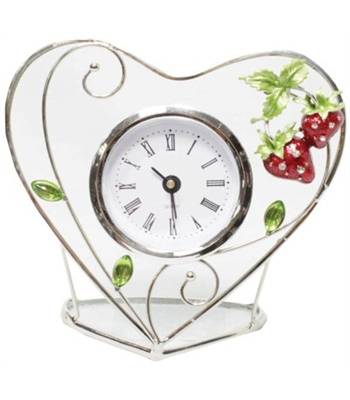 яHS-23797B JARDIN D`ETE Часы "Клубничная поляна" 12,5х5х12см