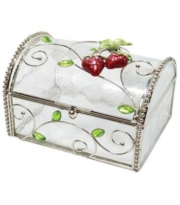яHS-23797D JARDIN D`ETE Шкатулка"Клубничная поляна" 11x10x7.5см