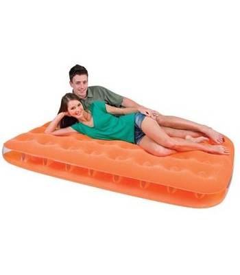яНадувная полуторная кровать Bestway 67388 Fashion Flocked Air Bed Twin (188x99x22см, + ремнабор)