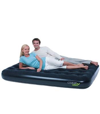 яНадувная двуспальная кровать Bestway 67380 Comfort Green Double (191x137x22см, + ремнабор)