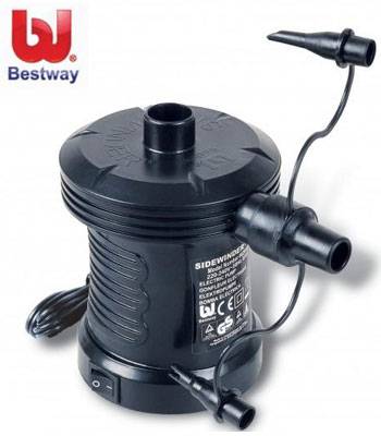 яНасос электрический Bestway 62056 Sidewinder (220В, 0,8 кг, 3 адаптера, надувает/сдувает)
