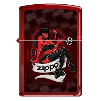 яЗажигалка Zippo 21063 Devil Girl Candy Apple Red