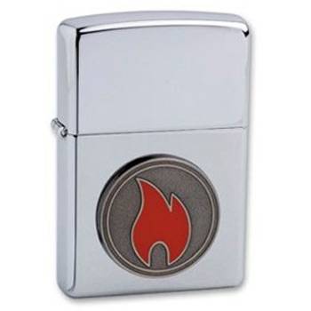 яЗажигалка"ZIPPO" 24055 FLAME HIGH POLISH CHROME