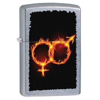 яЗажигалка"ZIPPO" 28446 MAN WOMAN FIRE STREET CHROME