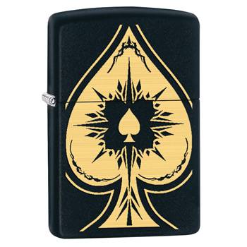 яЗажигалка"ZIPPO" 28662 SPADE BLACK MATTE