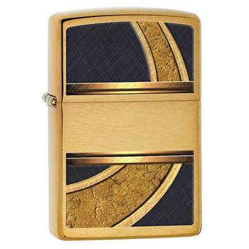 яЗажигалка Zippo 28673 Gold & Black Brushed Brass