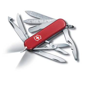 Нож-брелок Victorinox 0.6386 Midnight Mini Champ, 58мм, красный с фонариком