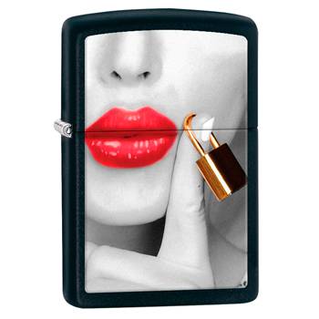 яЗажигалка Zippo 29089 Red Lips Black Matte