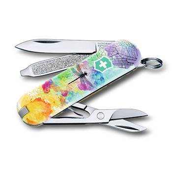 яНож-брелок Victorinox 0.6223.L1701 Classic "Dragonfly" 58мм
