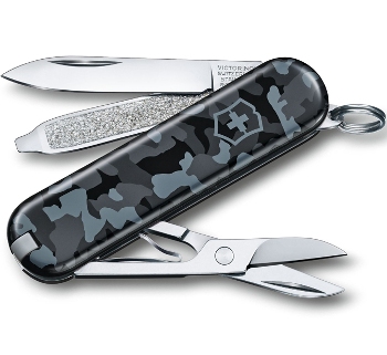 Нож-брелок Victorinox 0.6223.942 Classic Desert Camouflage, 58мм, серо-синий камуфляж