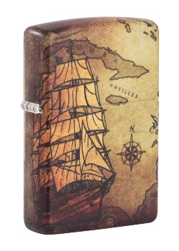 Зажигалка Zippo 49355 Pirate Ship Design с покрытием White Matte