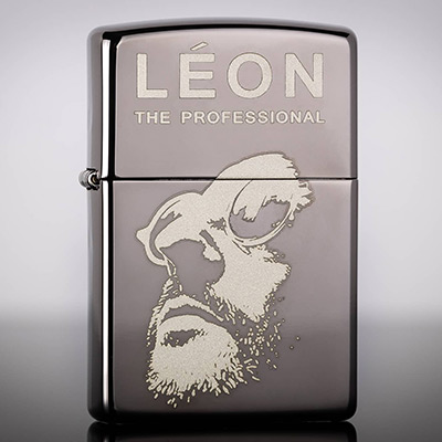Зажигалка Zippo 150 Black Ice с гравировкой Leon