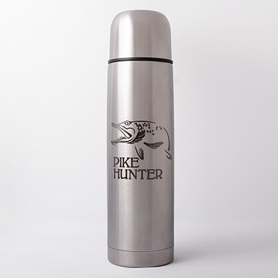 Термос Stinger 1л HB-1000 с гравировкой рыбаку Pike Hunter