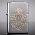 Зажигалка Zippo 200 Brushed Chrome с гравировкой ВДВ